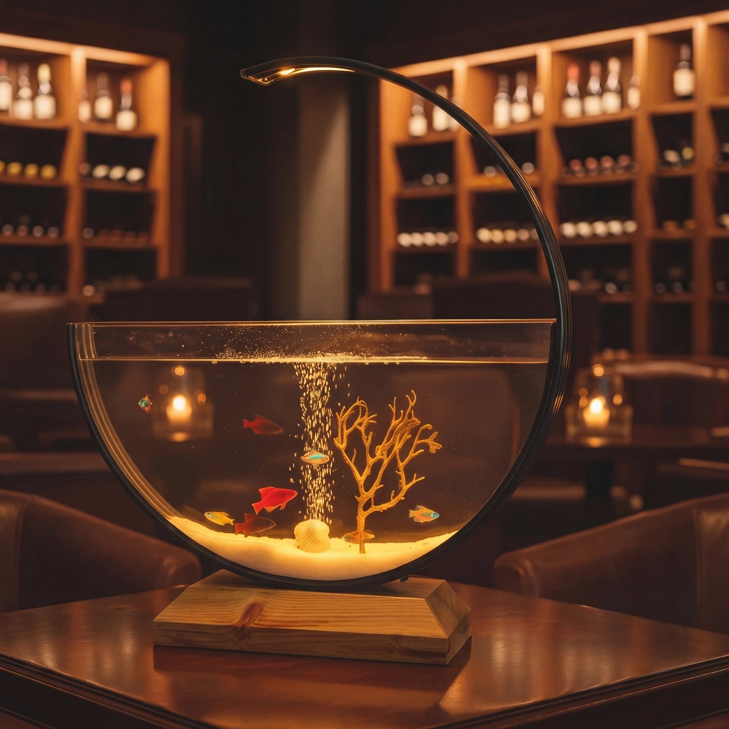 Modern Design Aquarium – LED Illuminated 20 inches.